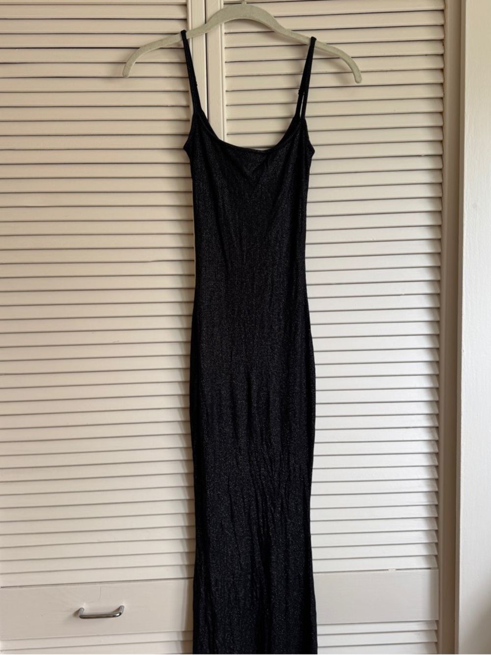 SKIMS Black Shimmer Slip Maxi Dress - Picture 2 of 6